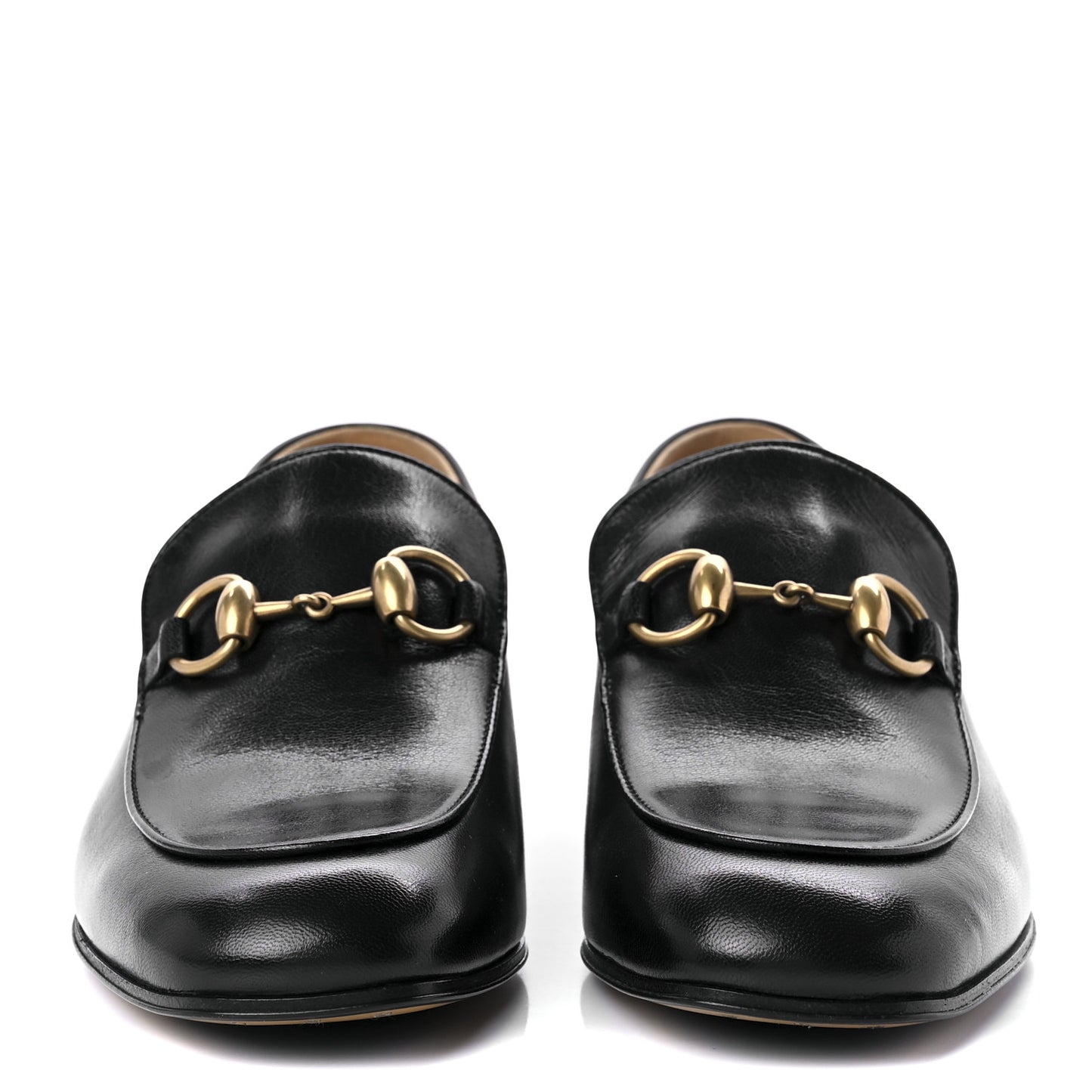 Goatskin Womens Horsebit Mid-Heel Loafers 37 Black