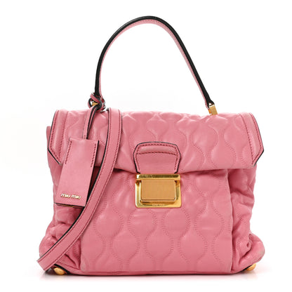 Miu Miu Nappa Padded Top Handle Bag Geranio 1 of 9