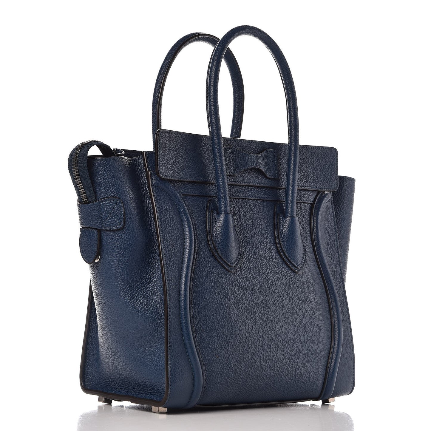 Baby Drummed Calfskin Micro Luggage Petrol