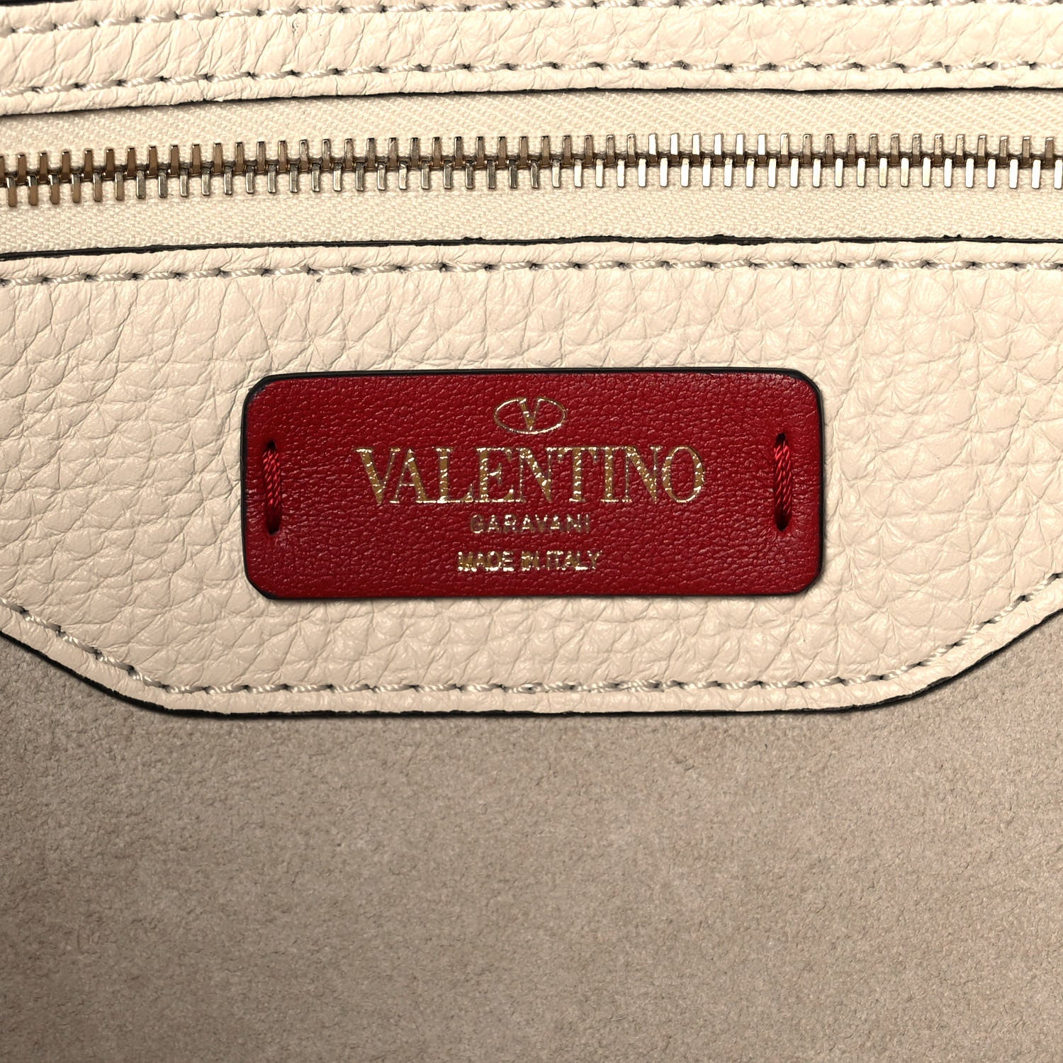 Valentino Garavani Grained Calfskin Small Rockstud Shoulder Tote Light Ivory 6 of 11