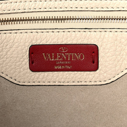 Valentino Garavani Grained Calfskin Small Rockstud Shoulder Tote Light Ivory 6 of 11