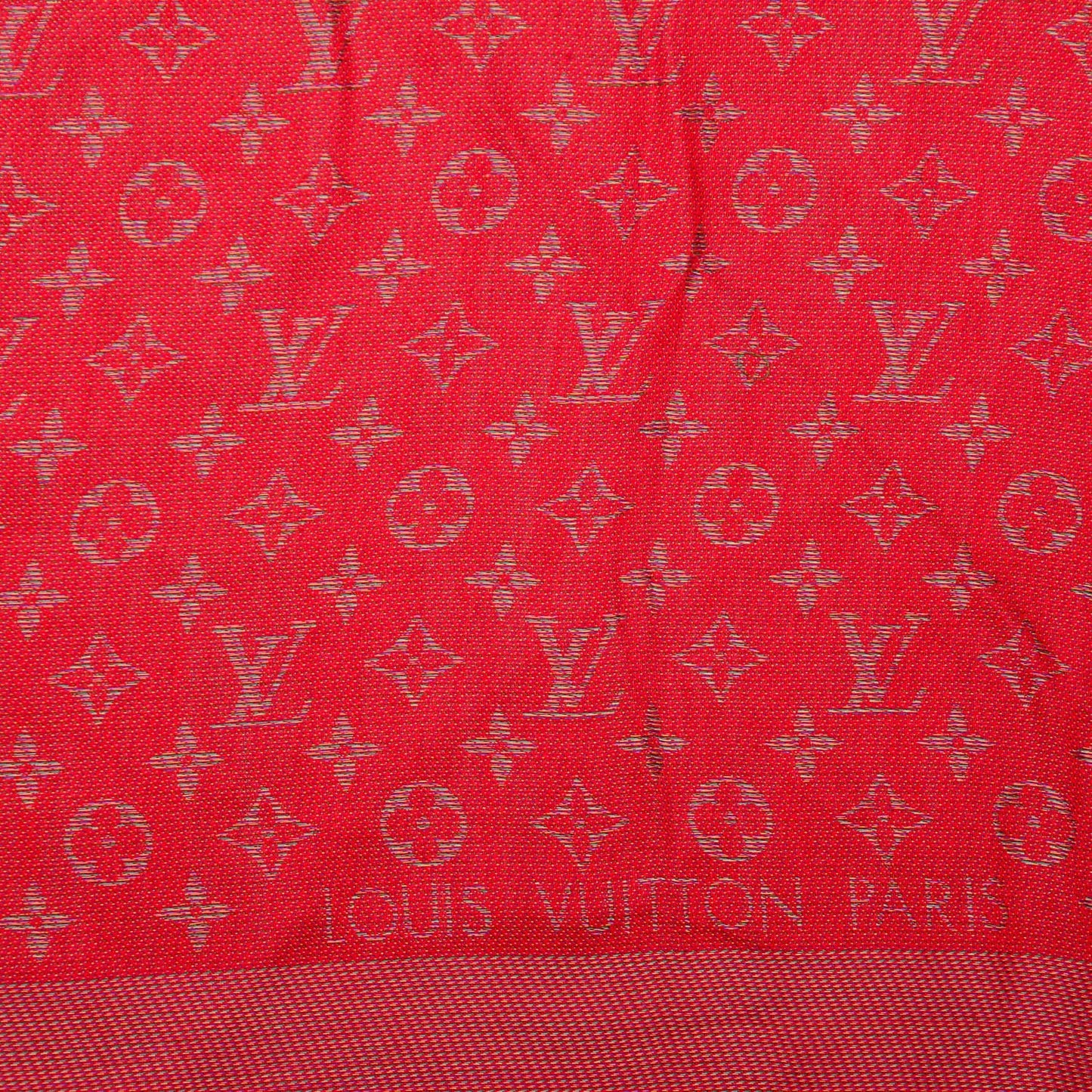 Wool Silk Monogram Rainbow Shawl Rubis