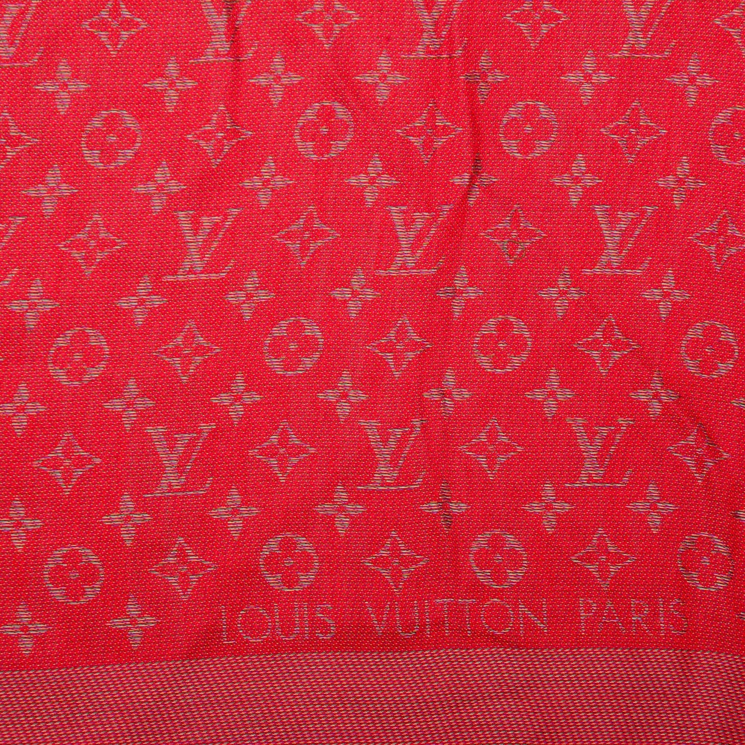 Louis Vuitton Wool Silk Monogram Rainbow Shawl Rubis 4 of 5