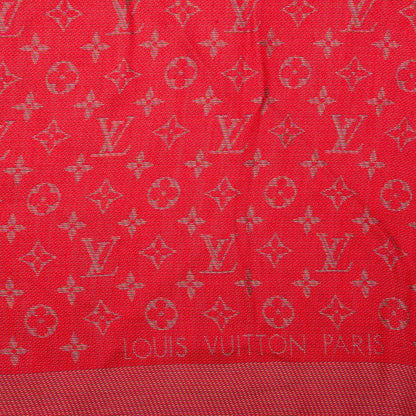 Louis Vuitton Wool Silk Monogram Rainbow Shawl Rubis 4 of 5