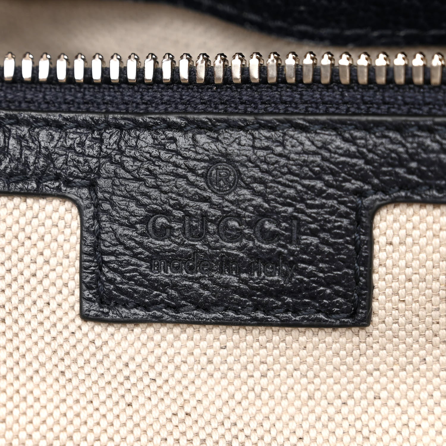 Gucci GG Supreme Monogram Textured Dollar Calfskin Web Retro Interlocking G Business Case Beige Blue 6 of 13