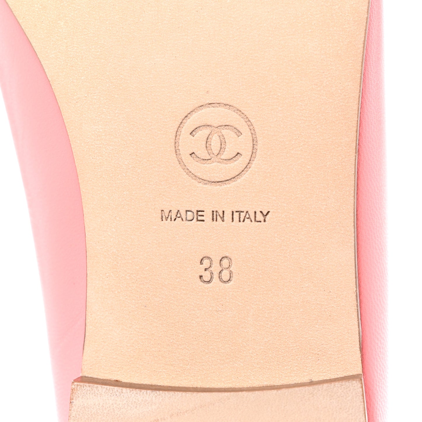 Goatskin Cap Toe CC Ballerina Flats 38 Pink