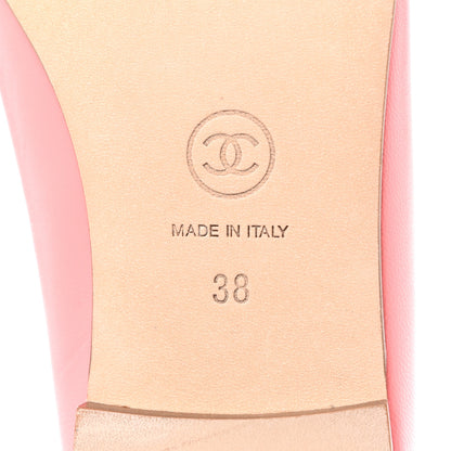 Chanel Goatskin Cap Toe CC Ballerina Flats 38 Pink 8 of 9