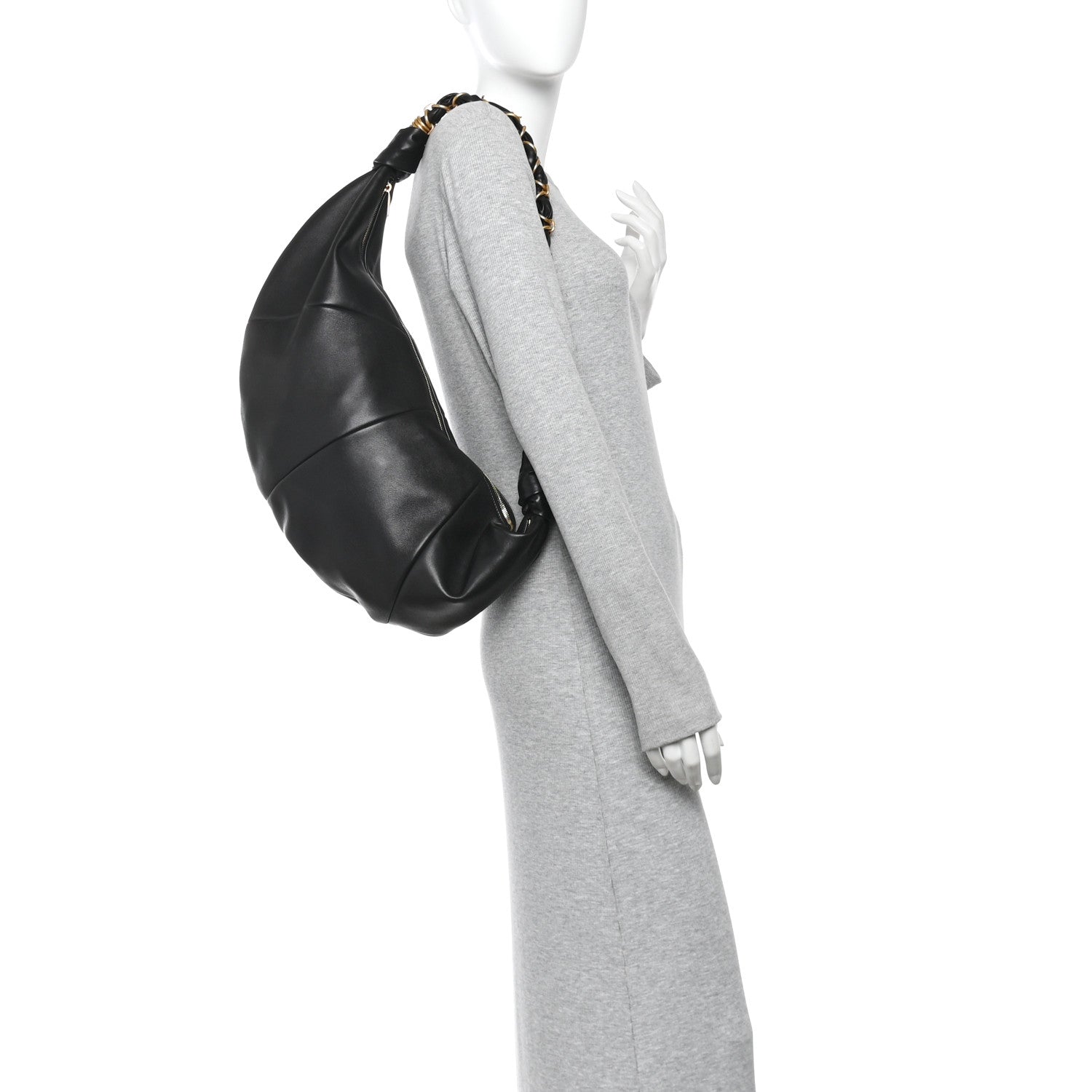 Saint Laurent Lambskin Small Amalia Hobo Black 2 of 11