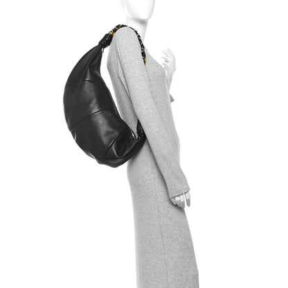 Saint Laurent Lambskin Small Amalia Hobo Black 2 of 11