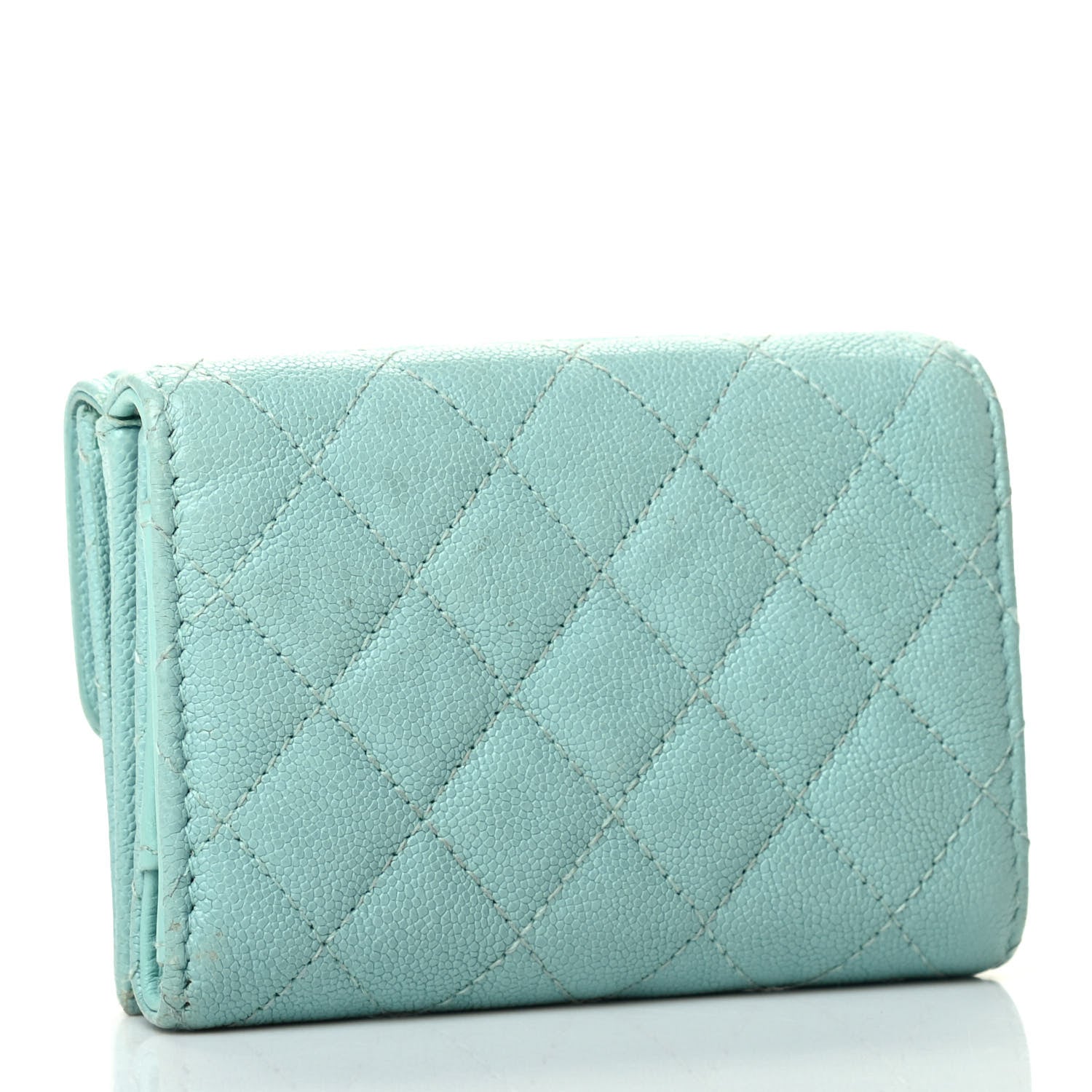 Chanel Caviar Quilted Small Boy Flap Wallet Light Blue 3 of 9