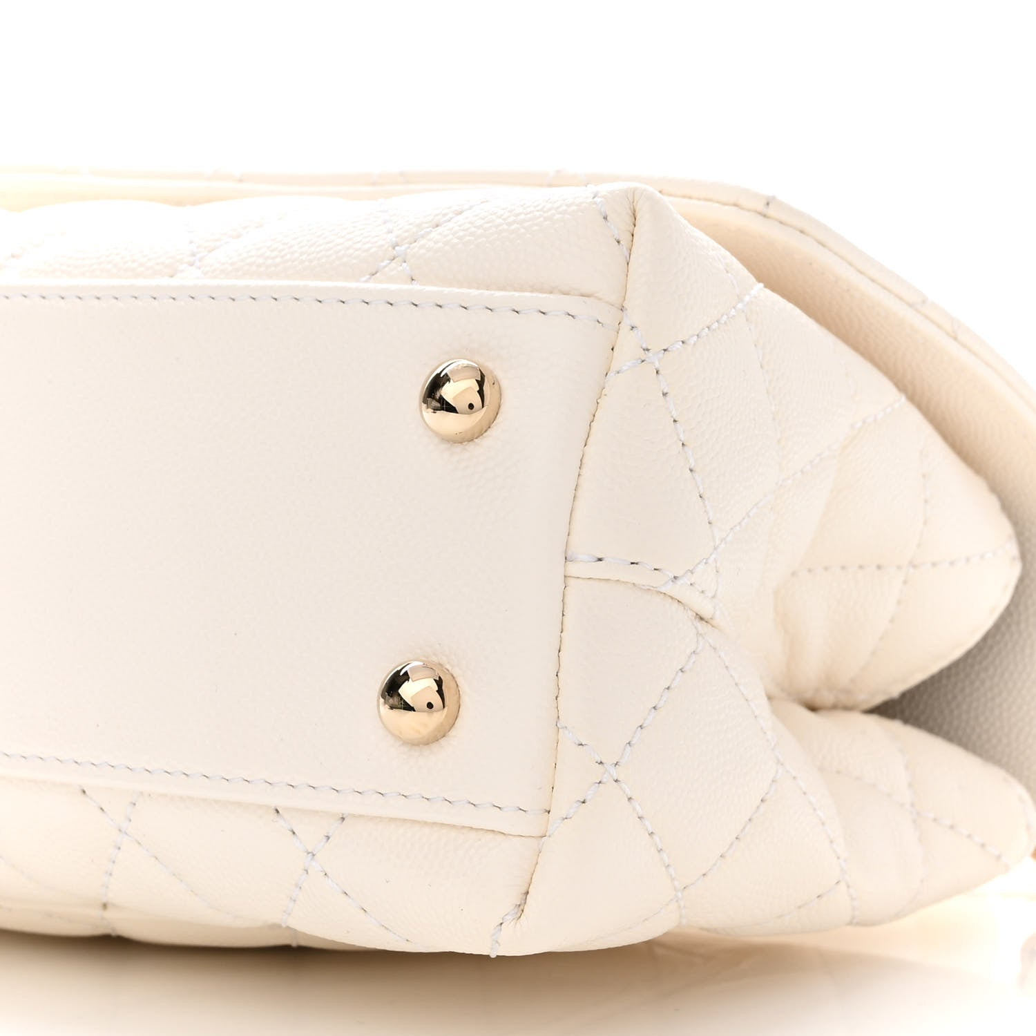 Chanel Caviar Quilted Mini Coco Handle Flap White 10 of 12