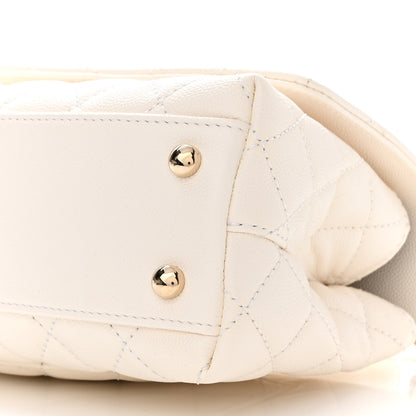 Chanel Caviar Quilted Mini Coco Handle Flap White 10 of 12