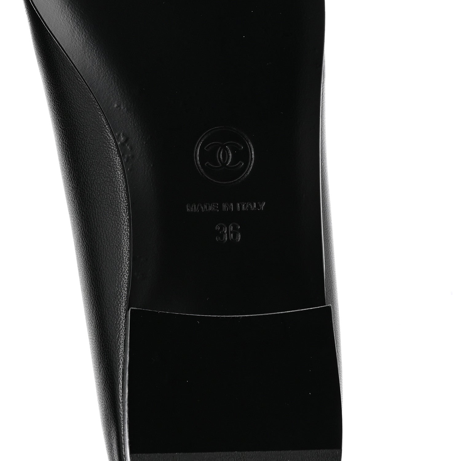 Chanel Lambskin Patent Cap Toe Ballerina Flats 36 Black 7 of 10