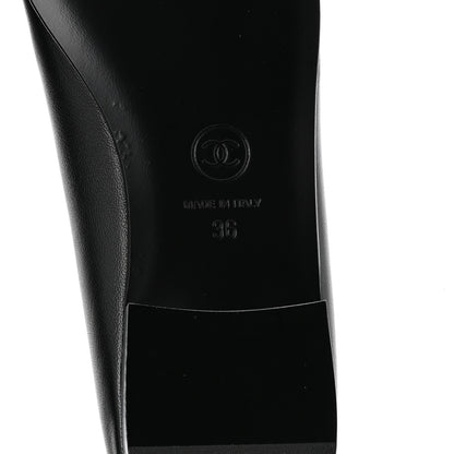 Chanel Lambskin Patent Cap Toe Ballerina Flats 36 Black 7 of 10