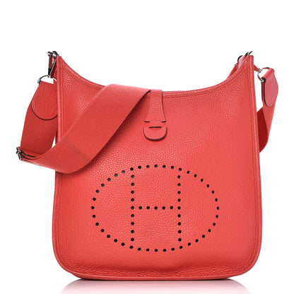 Hermes Taurillon Clemence Evelyne III PM Rouge Pivoine 1 of 16