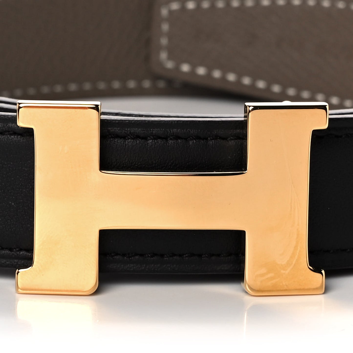 Swift Epsom 24mm Mini Constance H Belt 85 Black Etoupe