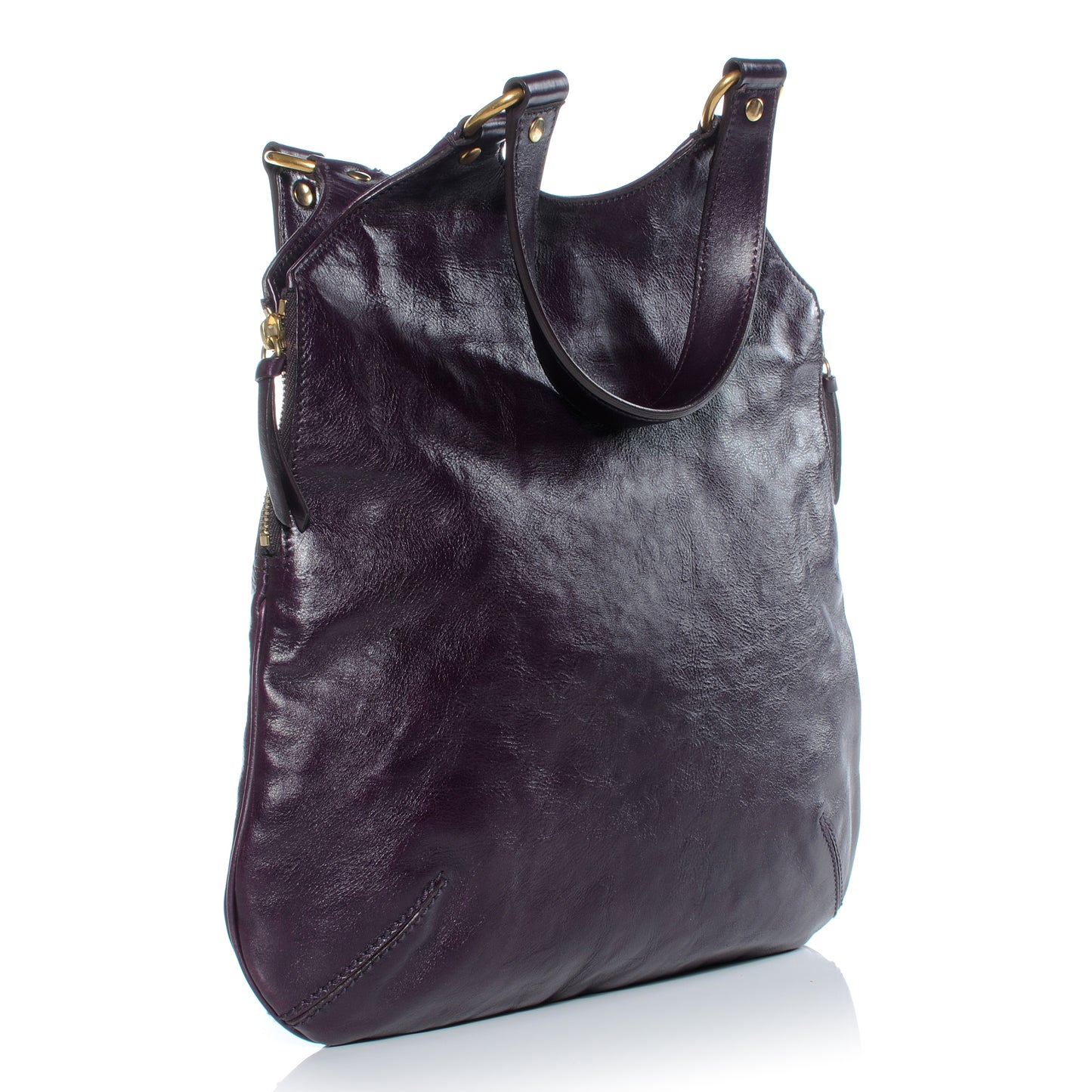 Leather Tribute Tote Purple