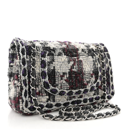 Chanel Tweed Quilted Mini Rectangular Flap Black White Multicolor 3 of 10