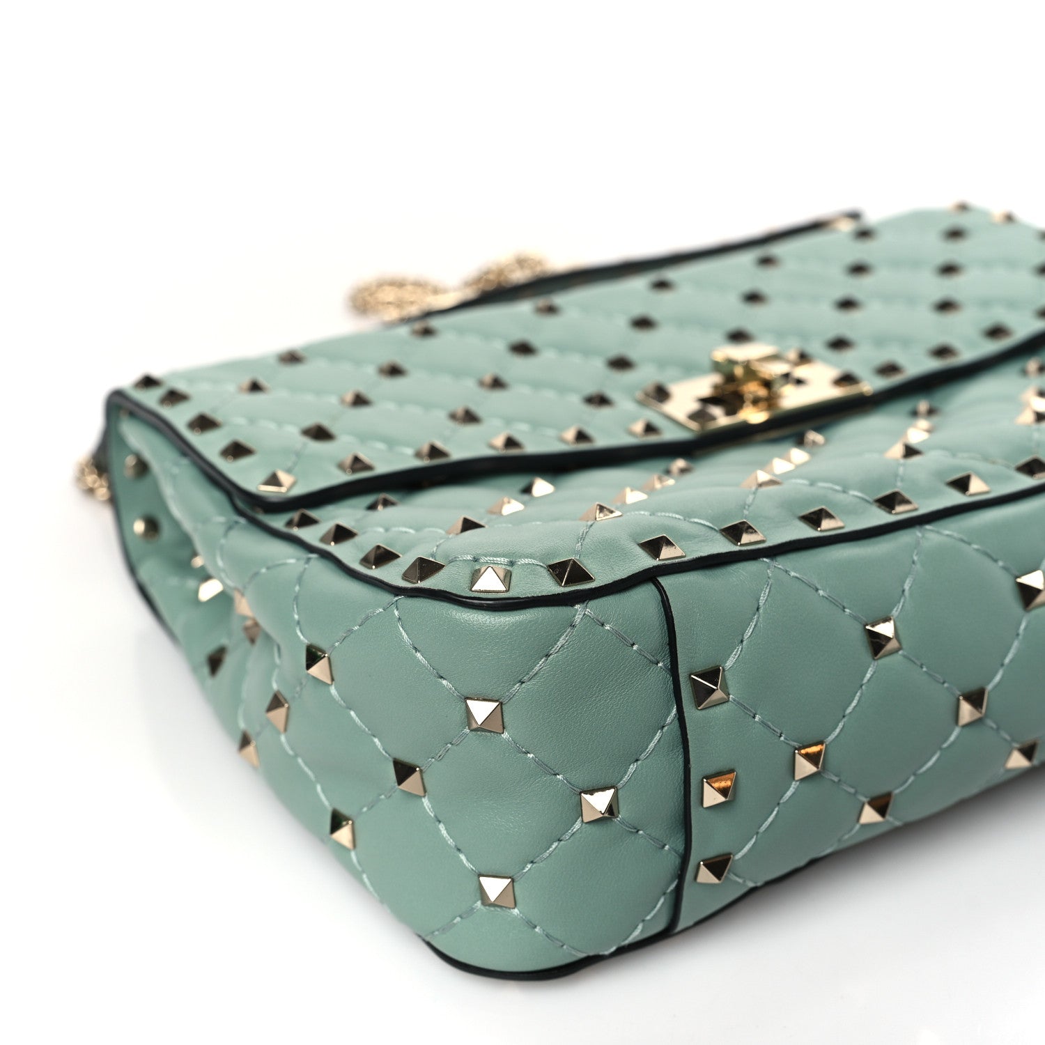Valentino Garavani Nappa Medium Rockstud Spike Shoulder Bag Morning Dew 7 of 9