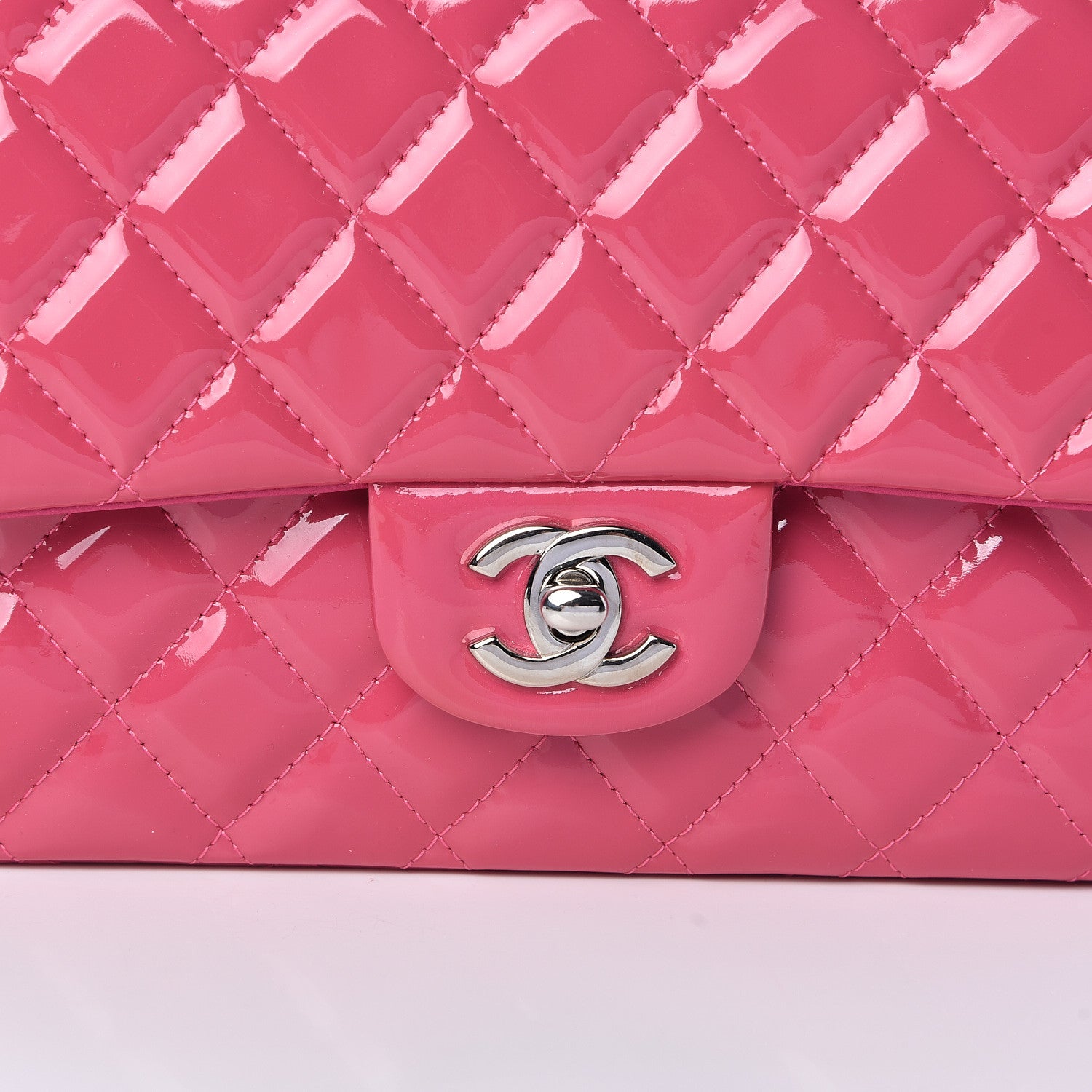 Chanel Patent Quilted Medium Double Flap Fuchsia 8 of 12