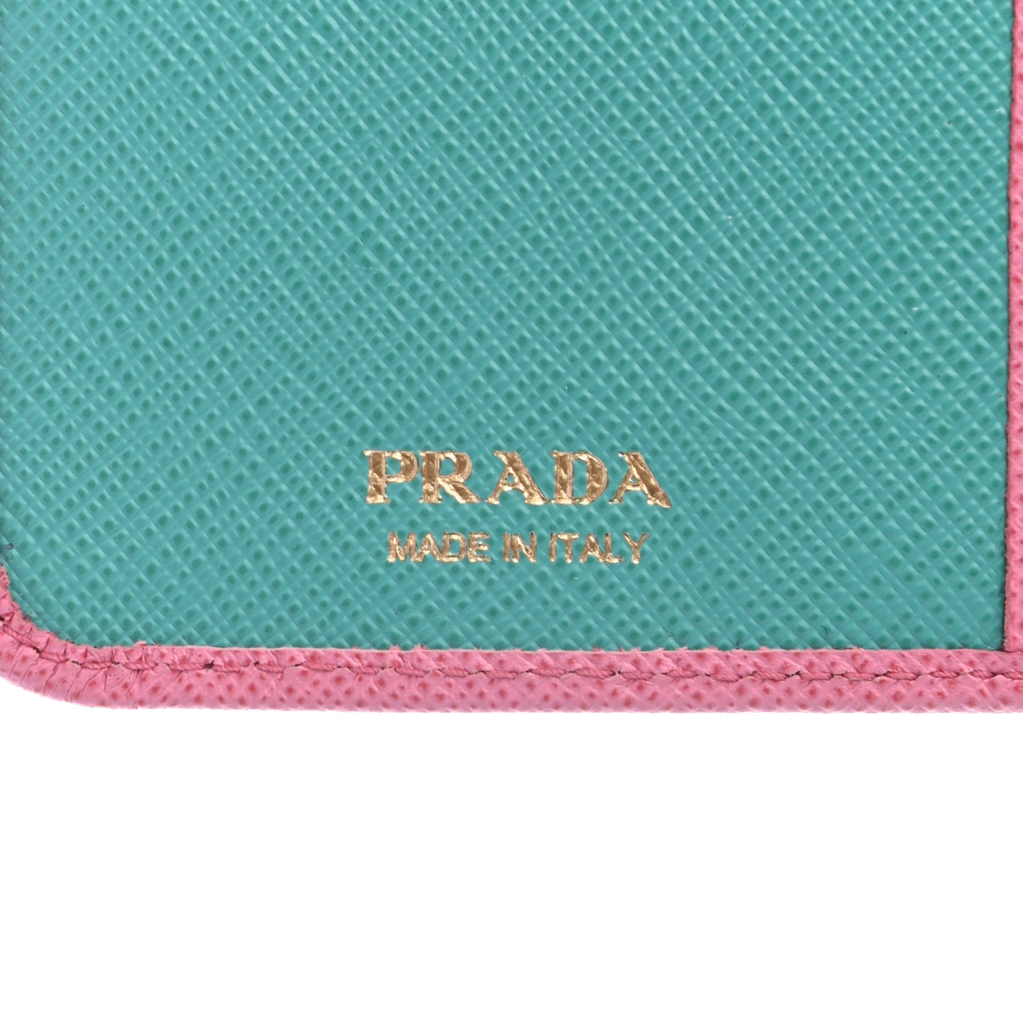 Saffiano Colour Metal Compact Wallet Begonia Giada