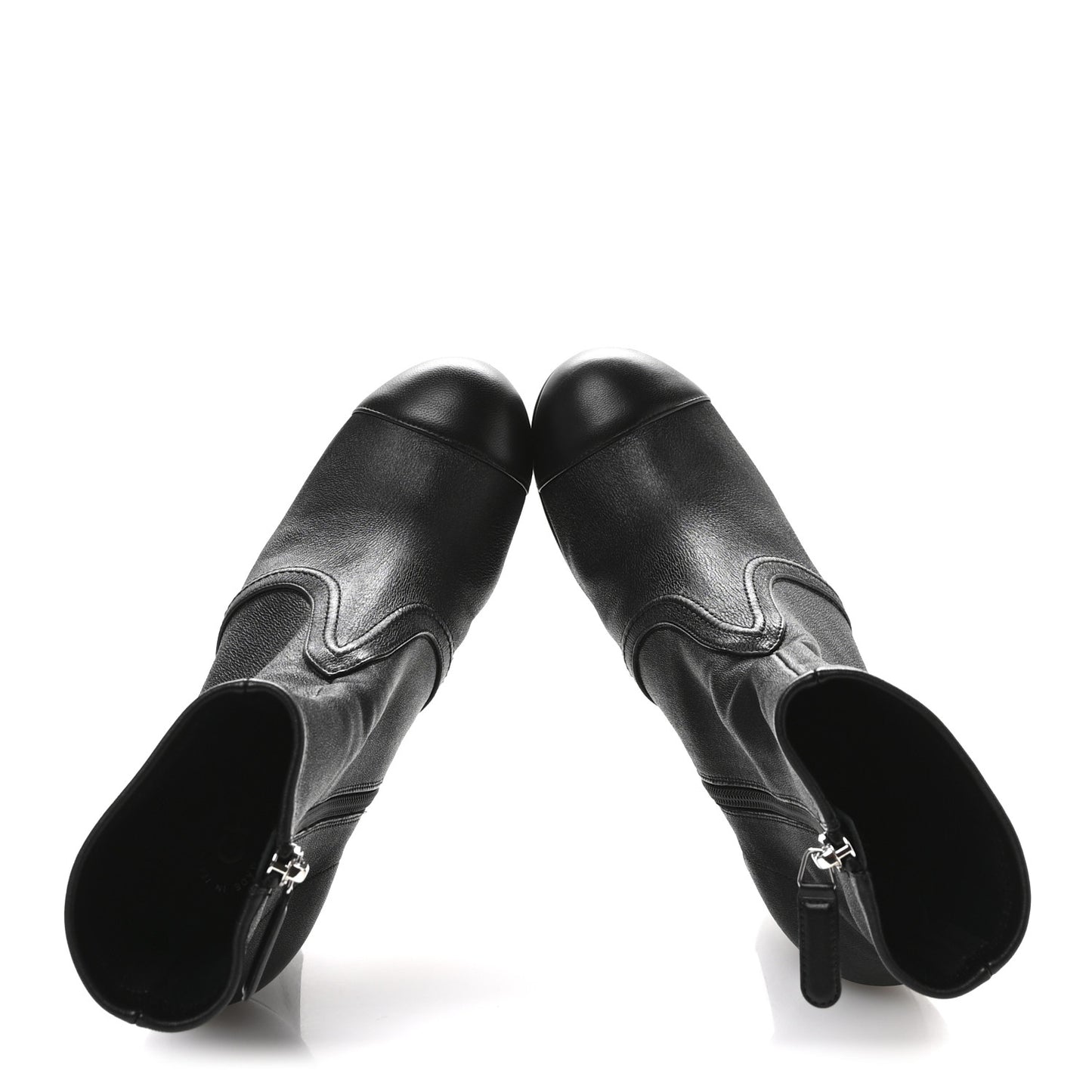 Lambskin Platform Short Boots 39.5 Black