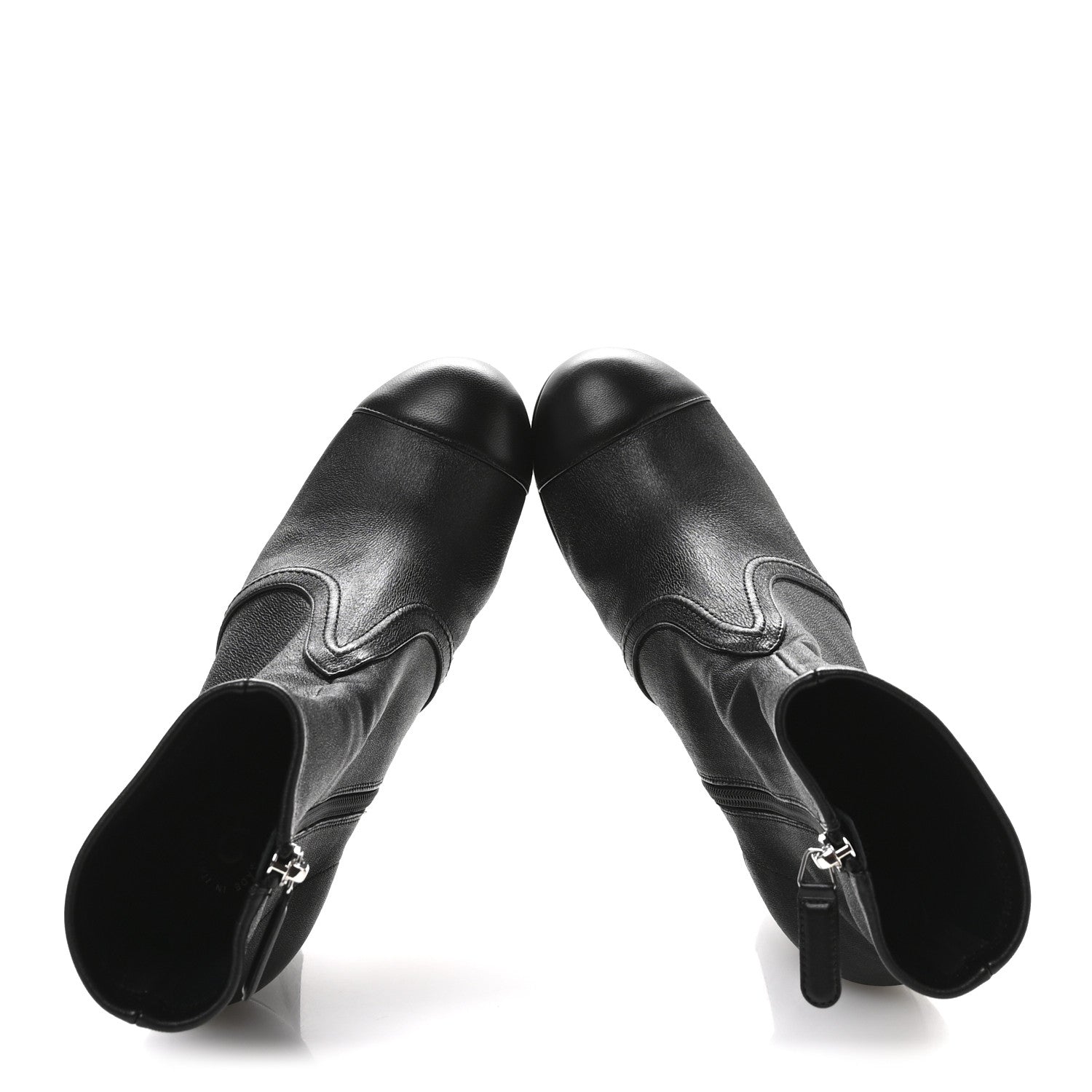 Chanel Lambskin Platform Short Boots 39.5 Black 2 of 9