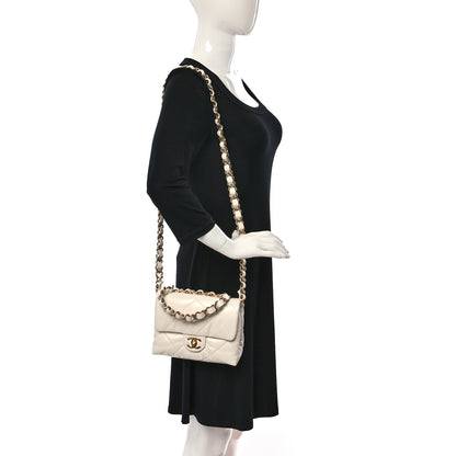 Chanel Lambskin Quilted Small Chain Top Handle Flap White 2 of 9