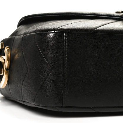 Chanel Lambskin Chevron Quilted Coco Envelope Flap Camera Case Black 9 of 10