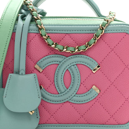 Chanel Caviar Quilted Small CC Filigree Vanity Case Multicolor 7 of 9