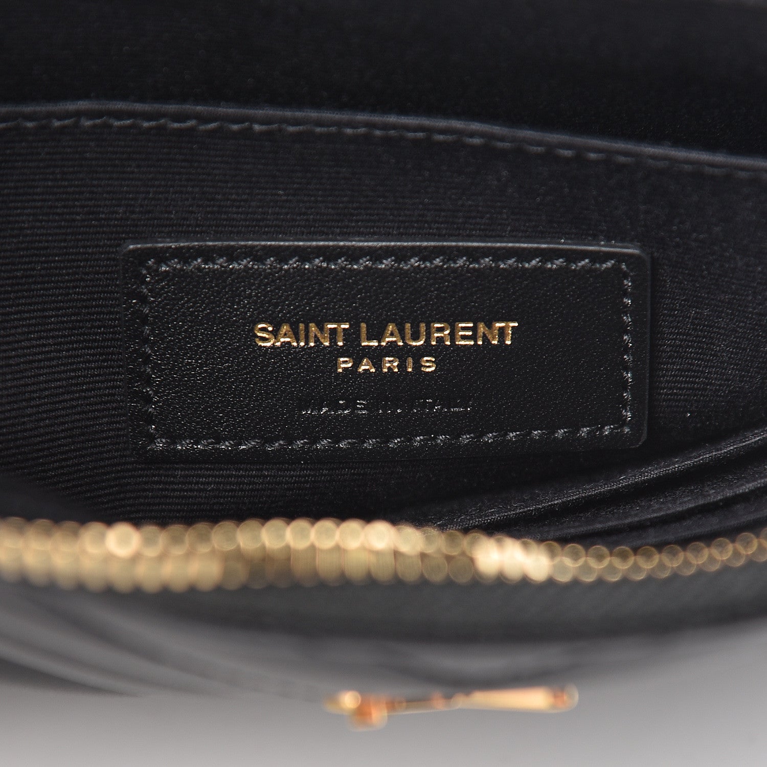 Saint Laurent Calfskin Matelasse Chevron Monogram A5 Wristlet Black 6 of 10