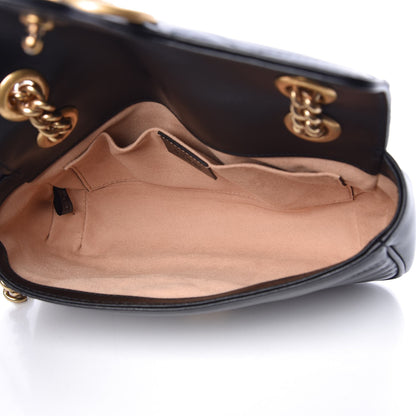 Gucci Calfskin Matelasse Mini GG Marmont Shoulder Bag Black 5 of 7