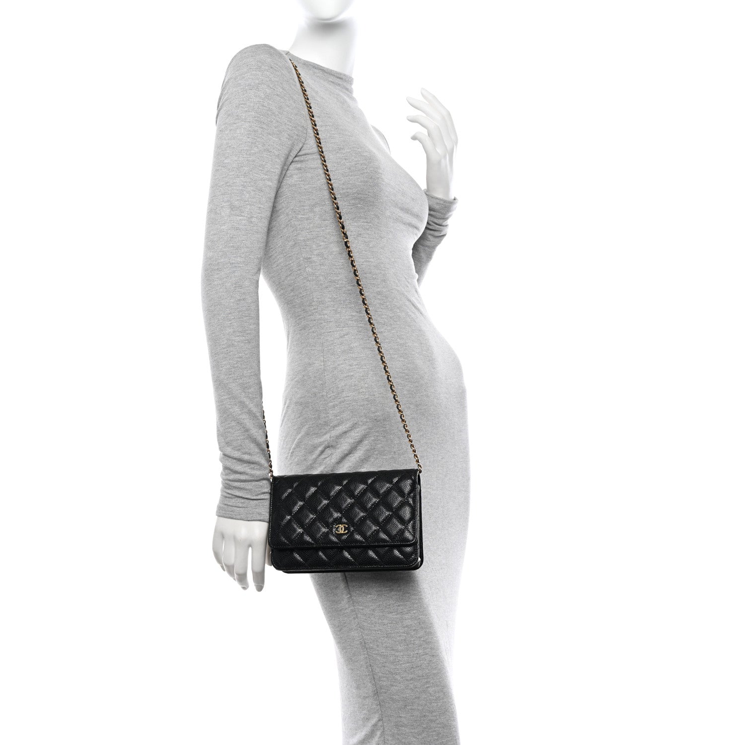 Chanel Caviar Quilted Wallet on Chain WOC Black 3 of 11