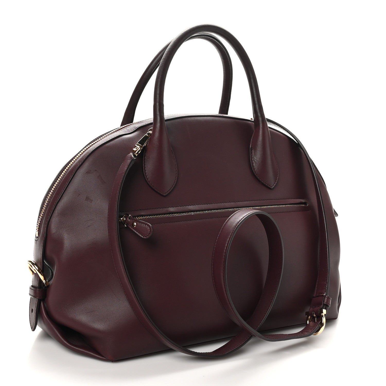 Salvatore Ferragamo Calfskin Fiamma Bag Rouge Black 3 of 11