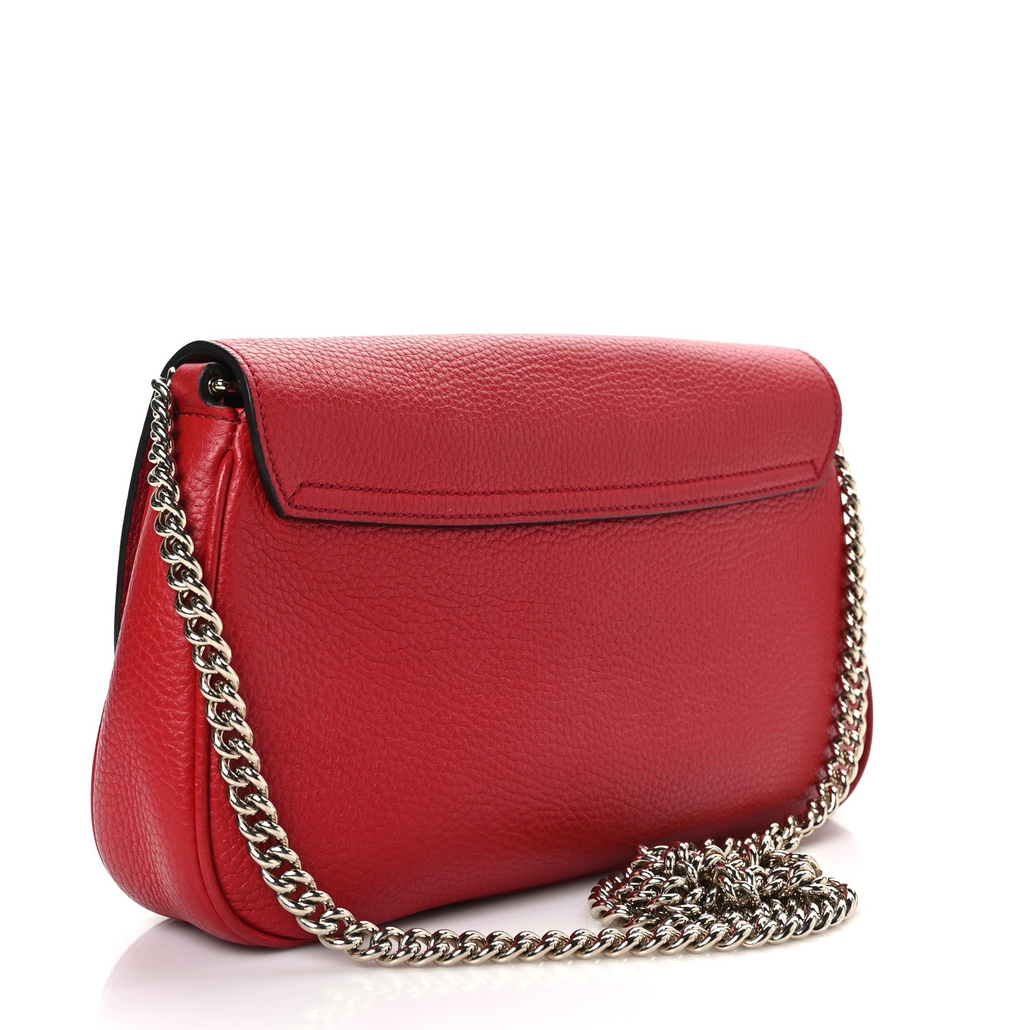 Gucci Pebbled Calfskin Medium Soho Flap Crossbody Vibrant Red 3 of 9