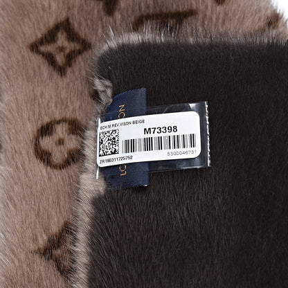 Louis Vuitton Monogram Vison Fur Scarf Stole Wrap Beige 3 of 3