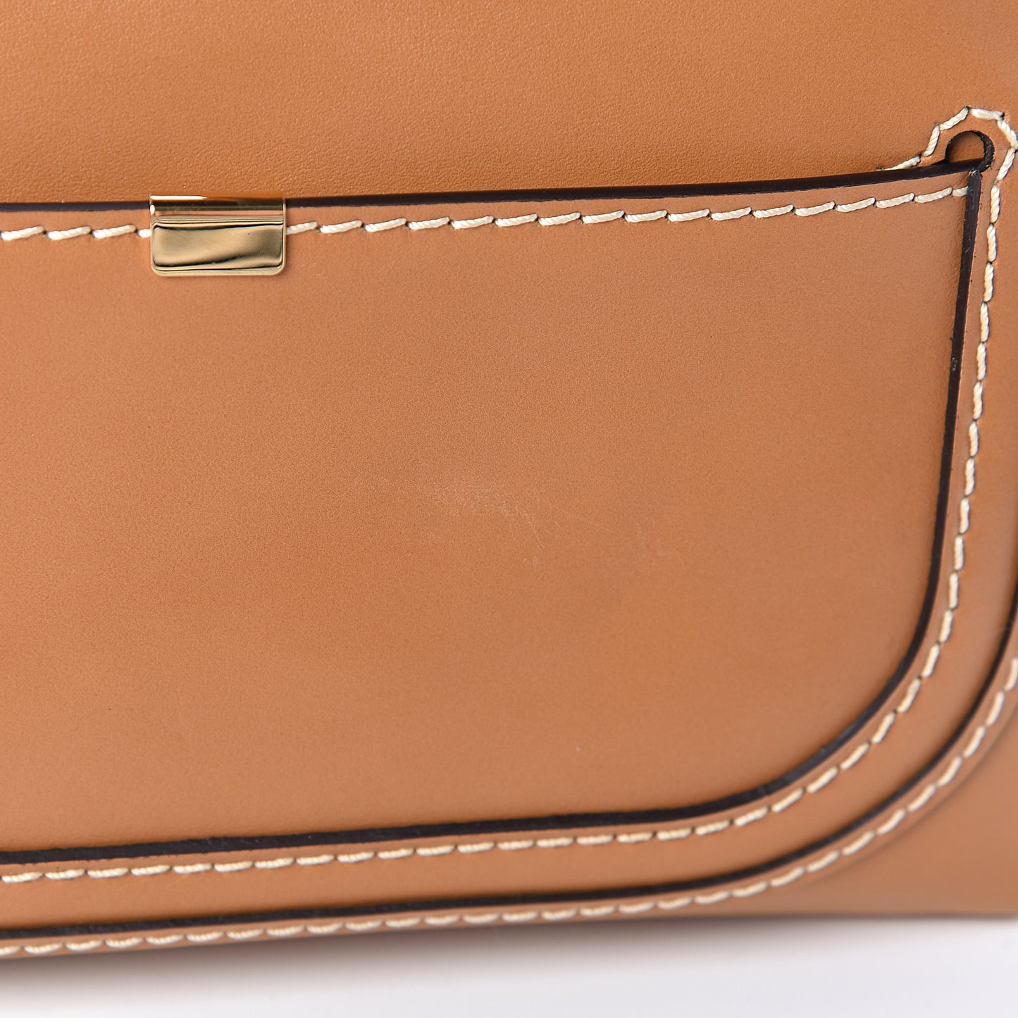 Shiny Calfskin Marcie Saddle Shoulder Bag Autumnal Brown