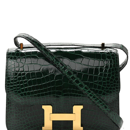 Hermes Shiny Alligator Constance 18 Vert Fonce 8 of 11