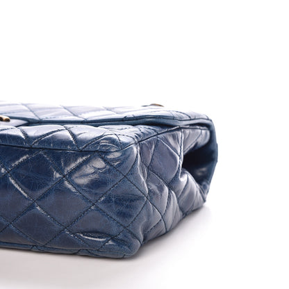 Chanel Glazed Calfskin Castle Rock Medium Flap Blue 9 of 13