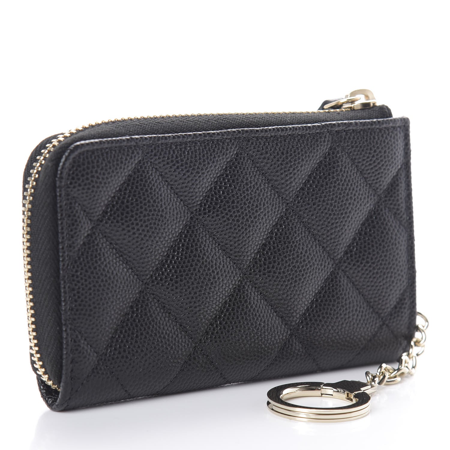 Chanel Caviar Quilted Key Holder Case Black 3 of 7