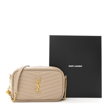 Saint Laurent Grain De Poudre Matelasse Monogram Mini Lou Camera Bag Dark Beige 11 of 11