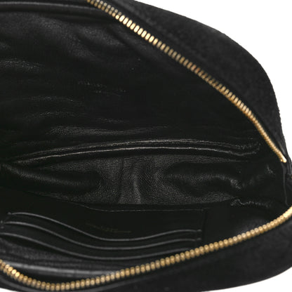 Saint Laurent Suede Matelasse Monogram Mini Lou Camera Bag Black 5 of 8