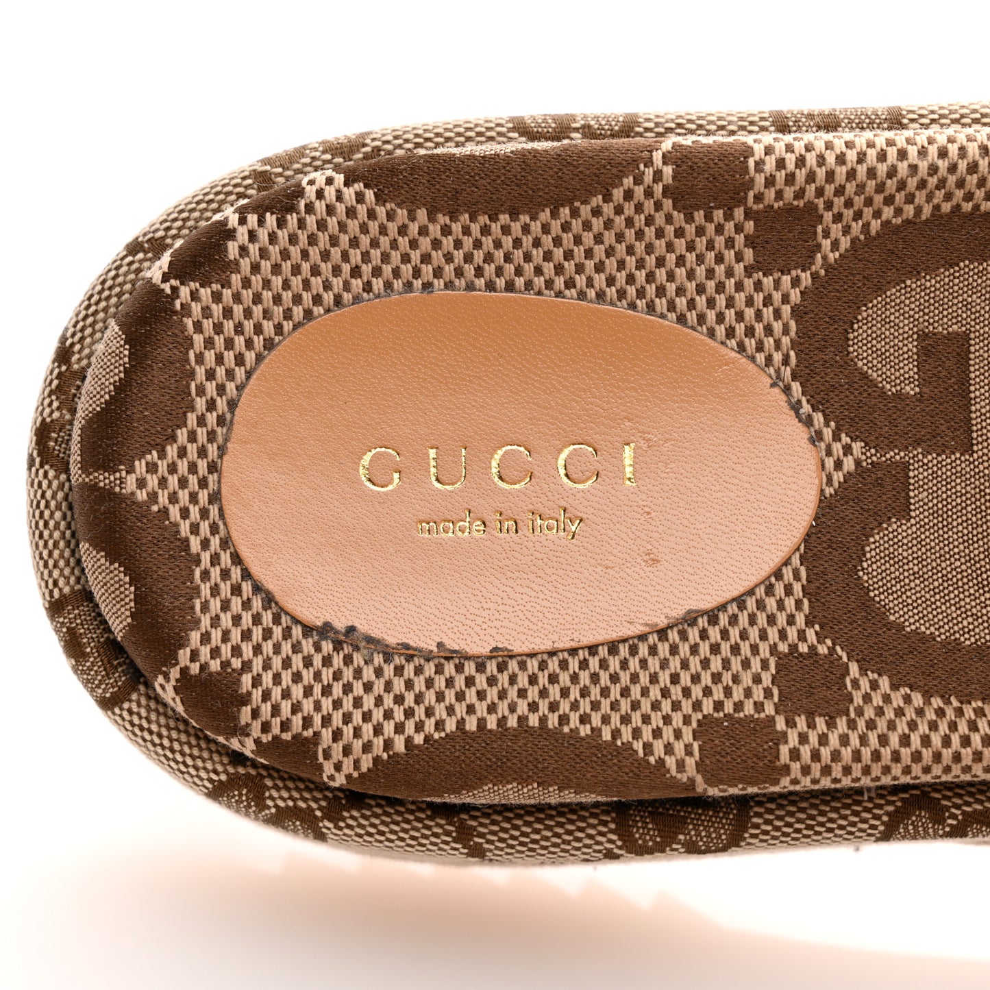 Monogram Maxi GG Angelina Platform 55mm Slide Sandals 40 Camel Ebony