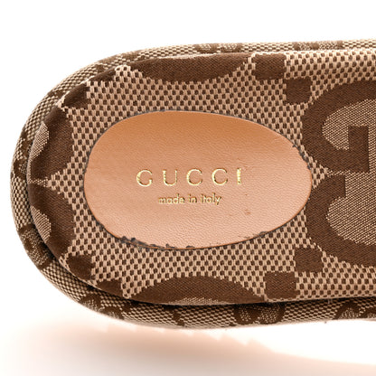 Gucci Monogram Maxi GG Angelina Platform 55mm Slide Sandals 40 Camel Ebony 9 of 10