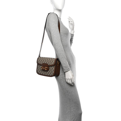 Gucci GG Supreme Monogram Horsebit 1955 Shoulder Bag Beige Brown Sugar 2 of 10