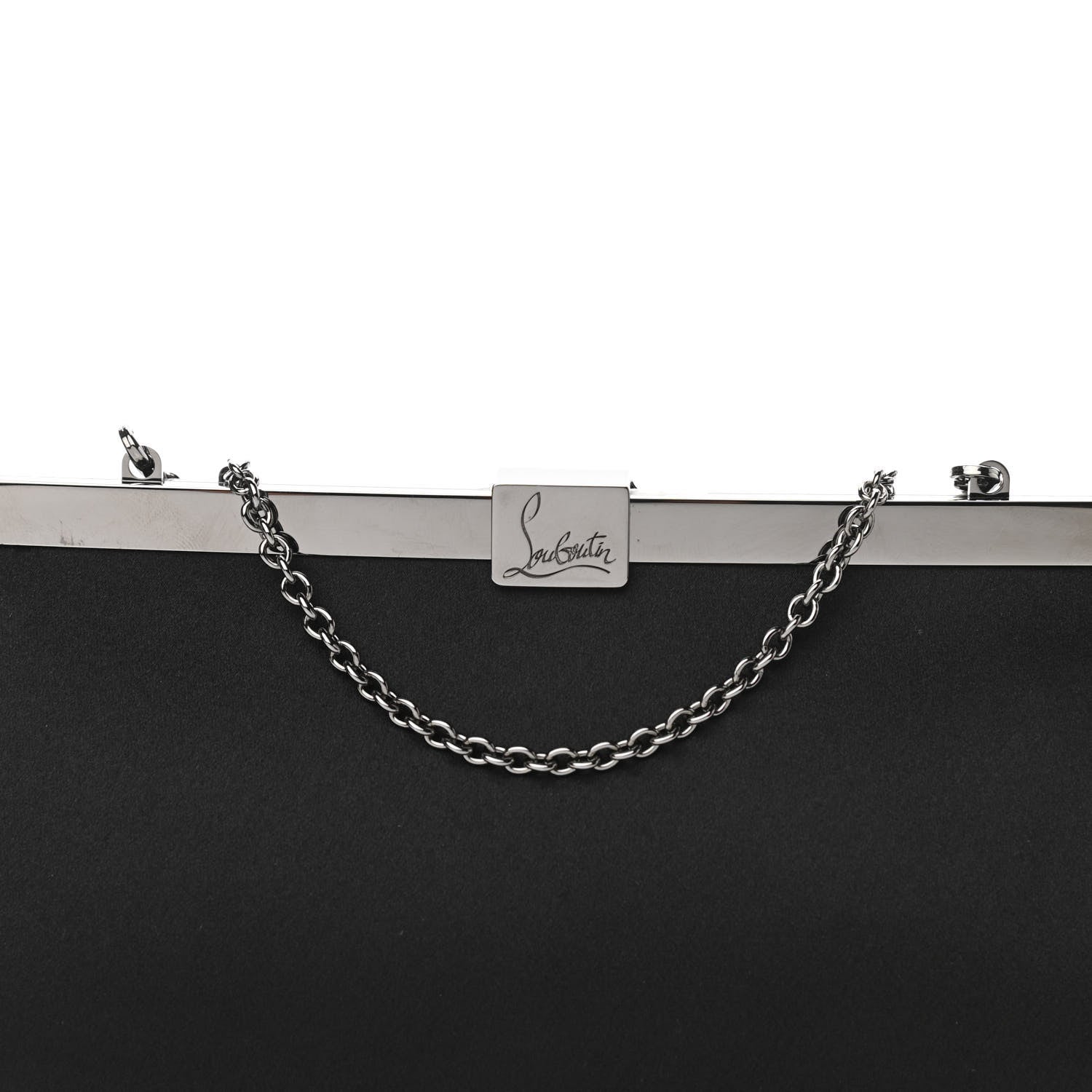Christian Louboutin Satin Palmette Clutch Black 7 of 9