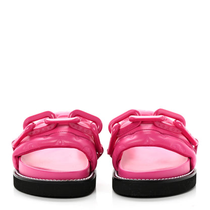Louis Vuitton Calfskin Embossed Monogram Sunset Flat Comfort Mule 37 Rose Pop 2 of 8