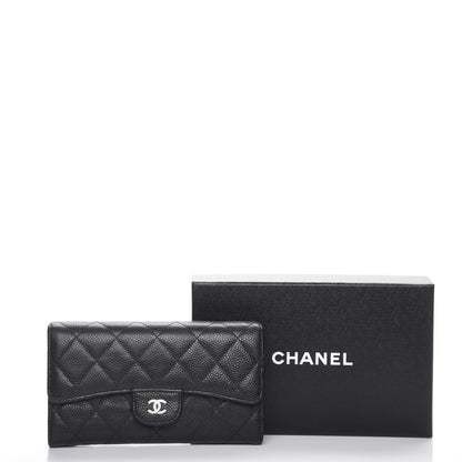 Chanel Caviar Quilted Long Flap Wallet Black 9 of 9