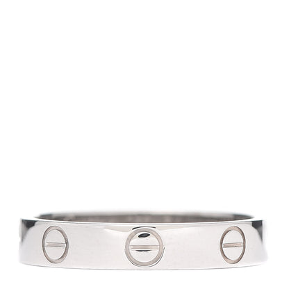 Cartier 18K White Gold 3.5mm LOVE Wedding Band Ring 54 6.75 1 of 4