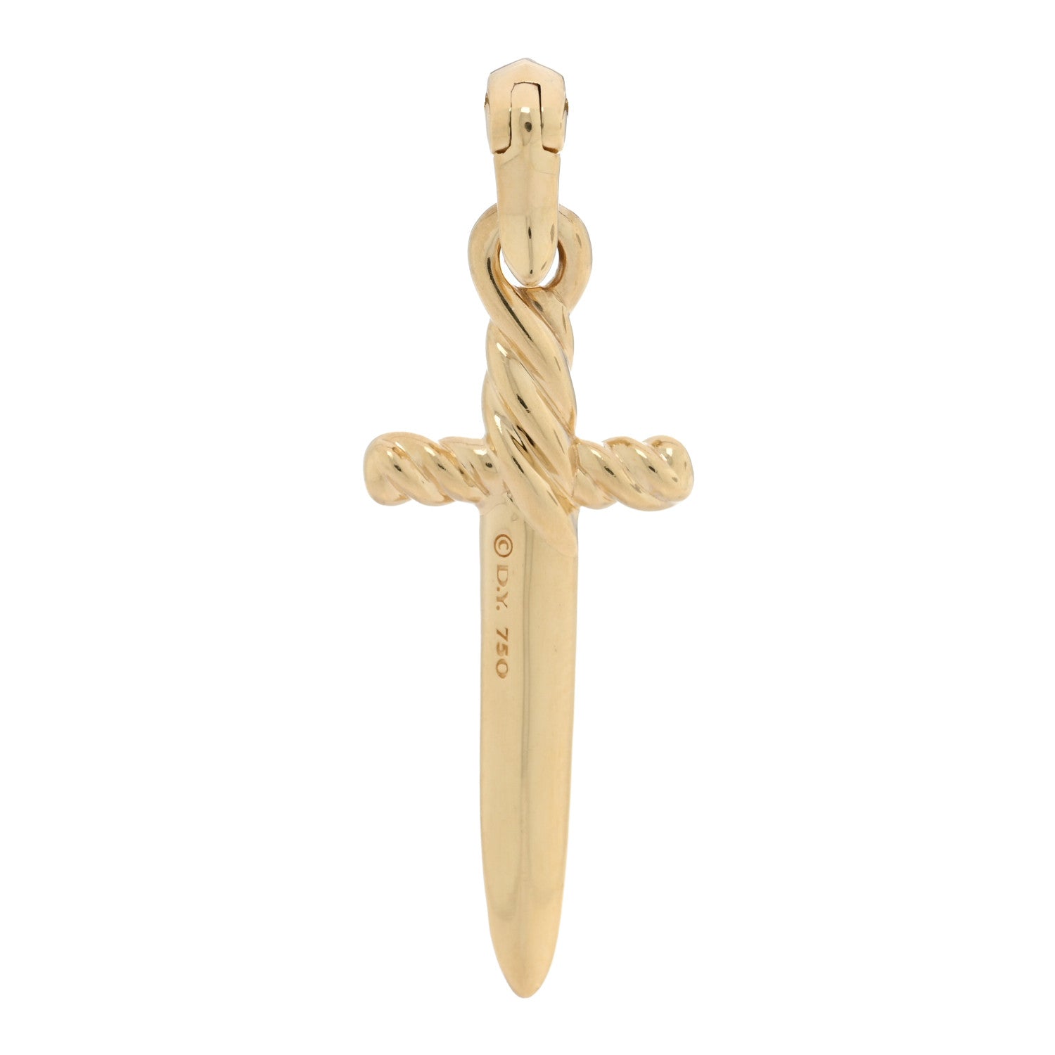 David Yurman 18K Yellow Gold Diamond Petrvs Dagger Amulet Pendant 3 of 3